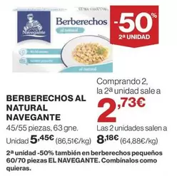 Oferta de El Navegante - Berberechos Al Natural por 5,45€ en Supercor