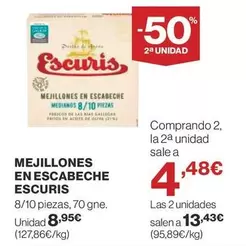 Oferta de Escuris - Mejillones En Escabeche por 8,95€ en Supercor