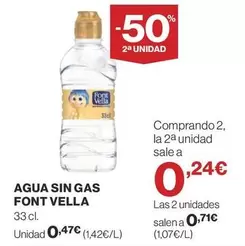 Oferta de Font Vella - Agua Sin Gas por 0,47€ en Supercor