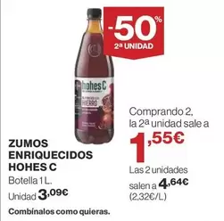 Oferta de Hohes C - Zumos Enriquecidos por 3,09€ en Supercor