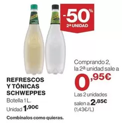 Oferta de Schweppes - Refrescos Y Tónicas por 1,9€ en Supercor