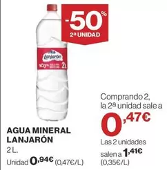 Oferta de Lanjarón - Agua Mineral por 0,94€ en Supercor