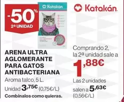 Oferta de Katakan - Arena Ultra Aglomerante Para Gatos Antibacteriana por 3,75€ en Supercor