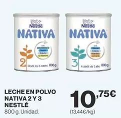 Oferta de Nestlé - Leche En Polvo Nativa 2 Y 3 por 10,75€ en Supercor