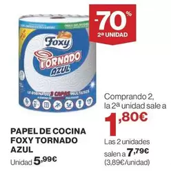 Oferta de Foxy - Papel De Cocina  Tornado Azul por 5,99€ en Supercor