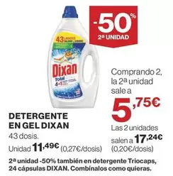 Oferta de Dixan - Detergente En Gel por 11,49€ en Supercor