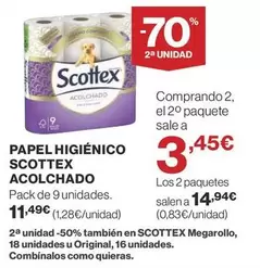 Oferta de Scottex - Papel Higiénico Acolchado por 11,49€ en Supercor