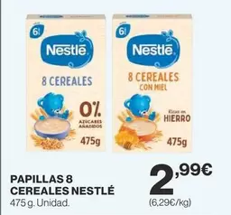 Oferta de Nestlé - Papillas 8 Cereales por 2,99€ en Supercor