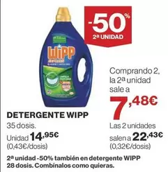 Oferta de Wipp - Detergente por 14,95€ en Supercor