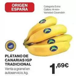 Oferta de Origen - Platano De Canarias Igp Tradicional por 1,69€ en Supercor