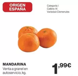 Oferta de Origen - Mandarina por 1,99€ en Supercor