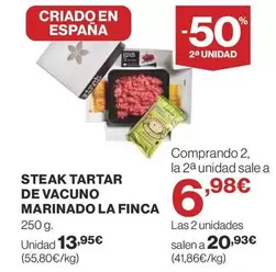 Oferta de La Finca - Steak Tartar De Vacuno Marinado por 13,95€ en Supercor