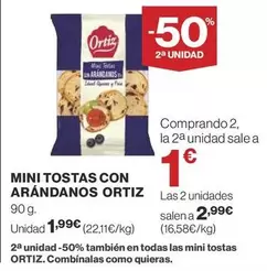 Oferta de Ortiz - Mini Tostas Con Arandanos por 1,99€ en Supercor