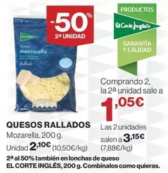 Oferta de Quesos Rallados por 2,1€ en Supercor