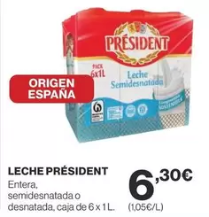 Oferta de Président - Leche por 6,3€ en Supercor