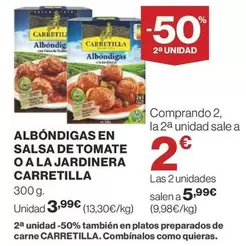 Oferta de Carretilla - Albondigas En Salsa De Tomate O A La Jardinera por 3,99€ en Supercor