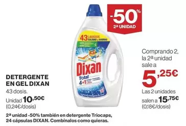 Oferta de Dixan - Detergente En Gel por 10,5€ en Supercor