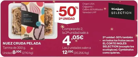 Oferta de El Corte Inglés - Nuez Cruda Pelada por 8,1€ en Supercor Exprés