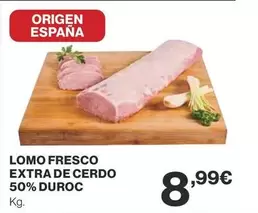 Oferta de Origen - Lomo Fresco Extra De Cerdo 50% Duroc por 8,99€ en Supercor Exprés