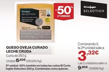 Oferta de El Corte Inglés - Queso Oveja Curado por 6,63€ en Supercor Exprés