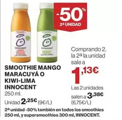 Oferta de Innocent - Smoothie Mango Maracuya O Kiwi-Lima por 2,25€ en Supercor Exprés