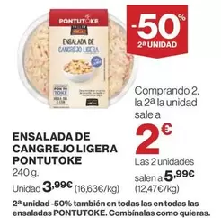 Oferta de Pontutoke - Ensalada De Cangrejo Ligera por 3,99€ en Supercor Exprés