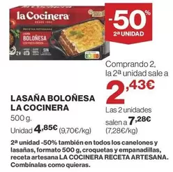 Oferta de La Cocinera - Lasana Bolonesa por 4,85€ en Supercor Exprés