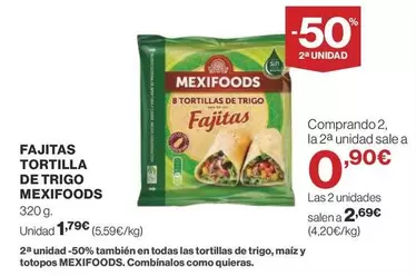 Oferta de Mexifoods - Fajitas Tortilla De Trigo por 1,79€ en Supercor Exprés