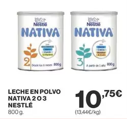 Oferta de Nestlé - Leche En Polvo Nativa 2 O 3 por 10,75€ en Supercor Exprés