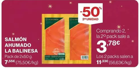 Oferta de La Balinesa - Salmon Ahumado por 7,55€ en Supercor Exprés