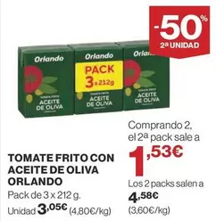 Oferta de Orlando - Tomate Frito Con Aceite De Oliva por 3,05€ en Supercor Exprés