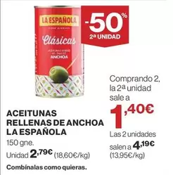 Oferta de La Española - Aceitunas Rellenas De Anchoa por 2,79€ en Supercor Exprés