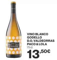 Oferta de Paco & Lola - Vino Blanco Godello D.O. Valdeorras por 13,5€ en Supercor Exprés