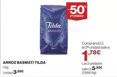 Oferta de Tilda - Arroz Basmati por 3,55€ en Supercor Exprés