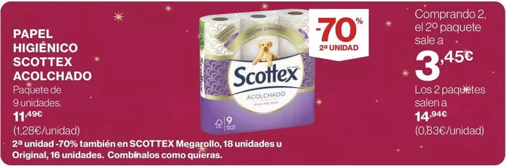 Oferta de Scottex - Papel Higienico Acolchado por 4,95€ en Supercor Exprés