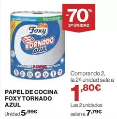 Oferta de Foxy - Papel De Cocina  Tornado Azul por 5,99€ en Supercor Exprés