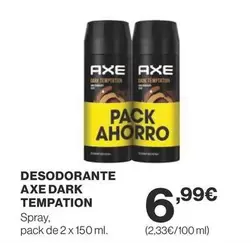 Oferta de Axe - Desodorante Dark Tempation por 6,99€ en Supercor Exprés