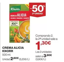 Oferta de Knorr - Crema Alicia por 2,6€ en Supercor Exprés