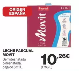 Oferta de Pascual - Leche Movit por 10,26€ en Supercor Exprés