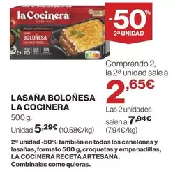 Oferta de La Cocinera - Lasana Bolonesa por 5,29€ en Supercor Exprés