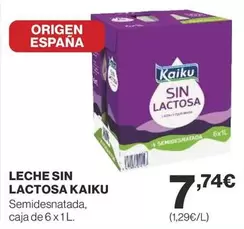 Oferta de Kaiku - Leche Sin Lactosa por 7,74€ en Supercor Exprés