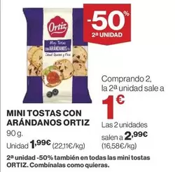 Oferta de Ortiz - Mini Tostas Con Arandanos por 1,99€ en Supercor Exprés