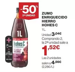 Oferta de Hohes C - Zumo Enriquecido Hierro por 3,04€ en Supercor Exprés