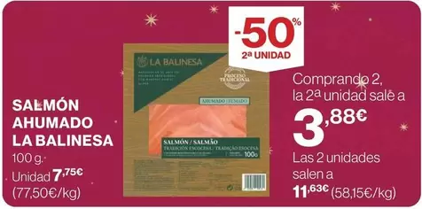 Oferta de La Balinesa - Salmón Ahumado por 7,75€ en Supercor Exprés