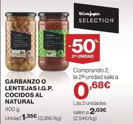 Oferta de El Corte Inglés - Garbanzo O Lentejas I.G.P. Cocidos Al Natural por 1,35€ en Supercor Exprés