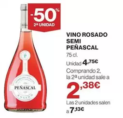 Oferta de Peñascal - Vino Rosado Semi por 4,75€ en Supercor Exprés