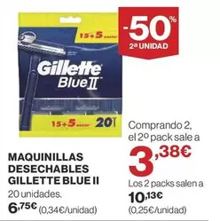 Oferta de Gillette - Maquinillas Desechables Blue II por 6,75€ en Supercor Exprés