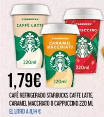 Oferta de Starbucks - Café Refrigerado Caffe Latte, Caramel Macchiato O Cappuccino por 1,79€ en Claudio