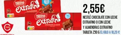 Oferta de Nestlé - Chocolate Con Leche Extrafino O Con Leche Y Almendras Extrafino por 2,55€ en Claudio