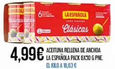 Oferta de La Española - Aceituna Rellena De Anchoa por 4,99€ en Claudio